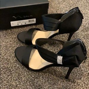 Nina high heels 8 cosmos Black Luster NEW NIB